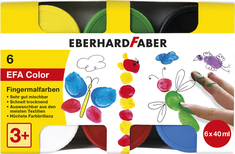 Eberhard Faber Ef-578606 Vingerverf 6 Kleuren 6X40Ml Default Title Schilderen Joy&Bloom