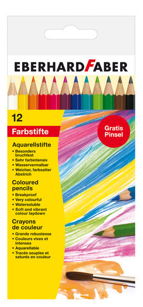 Eberhard Faber Ef-516012 Aquarelpotlood Kartonetui À 12 Stuks Met Penseel Default Title Aquarelpotloden Joy&Bloom
