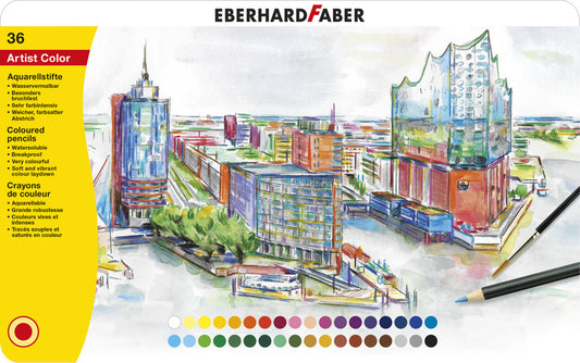 Eberhard Faber Ef-516036 Aquarelpotlood Metalen Etui A 36 Stuks Default Title Aquarelpotloden Joy&Bloom