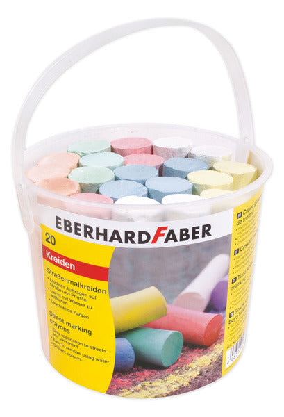 Eberhard Faber Ef-526512 Stoepkrijt Emmer Met 20 Krijtjes Default Title Stoepkrijt Joy&Bloom