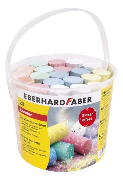 Eberhard Faber Ef-526520 Stoepkrijt Glitter 20 Stuks In Emmer Default Title Stoepkrijt Joy&Bloom