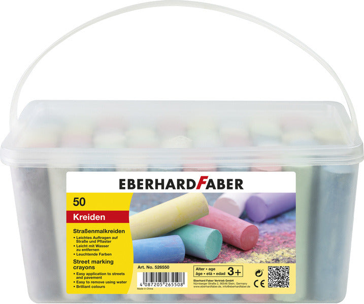 Eberhard Faber Ef-526550 Stoepkrijt Emmer Met 50 Krijtjes Default Title Stoepkrijt Joy&Bloom