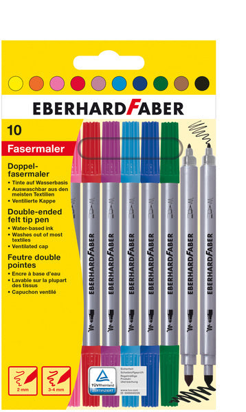 Eberhard Faber Ef-550010 Viltstiften Duo 0,8+1-3Mm Assorti Etui À 10Stuks Default Title Viltstiften Joy&Bloom