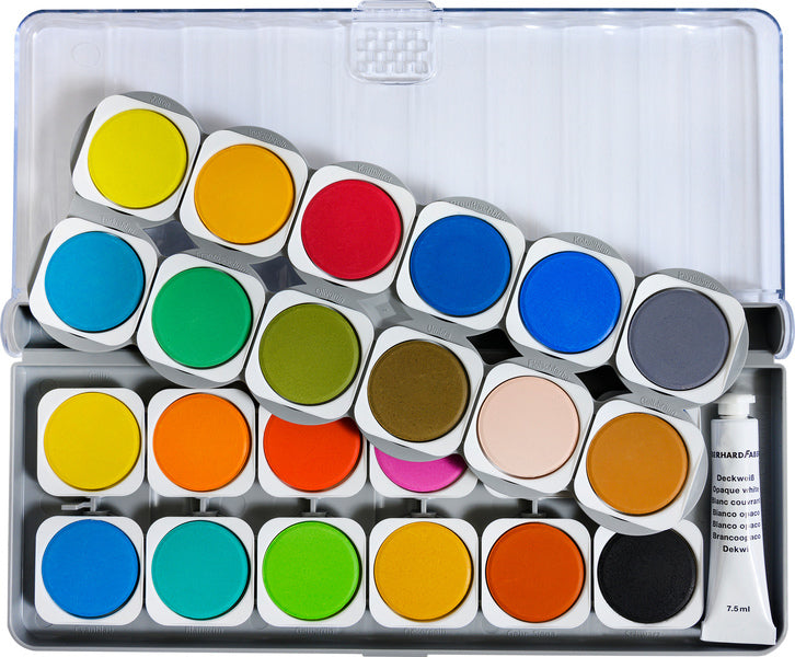 Eberhard Faber Ef-578324 Verfdoos Winner 24 Kleuren + Mengpalet Schilderen Joy&Bloom