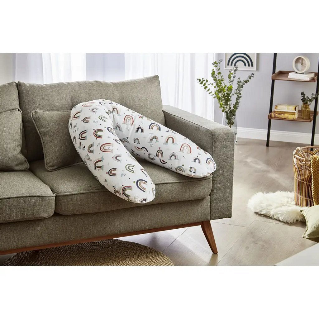 Rotho Voedingskussen Regenboog Motief 190X35 Cm Wit