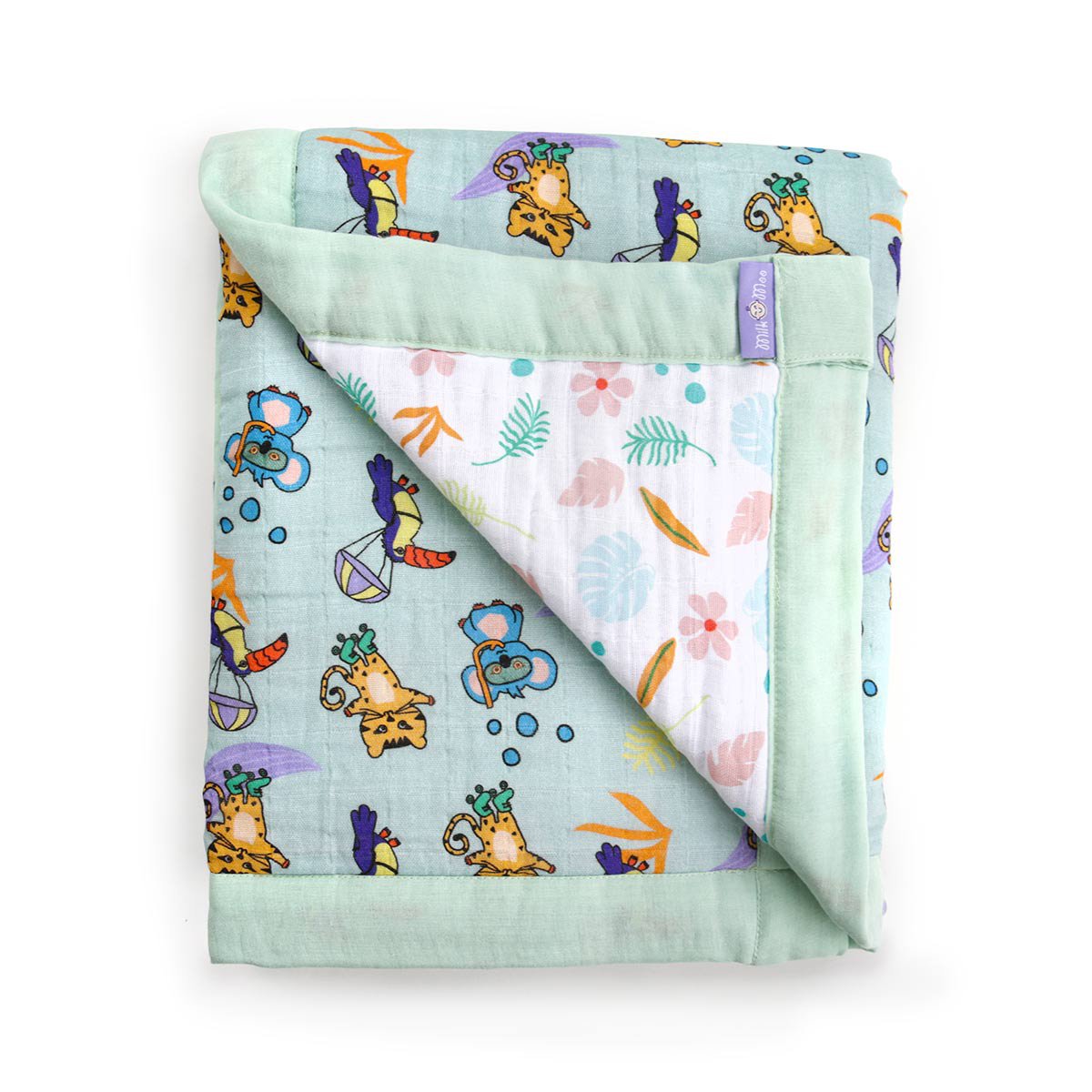 Milk&Moo mousseline deken met vezels gevuld Jungle Friends Joy&Bloom