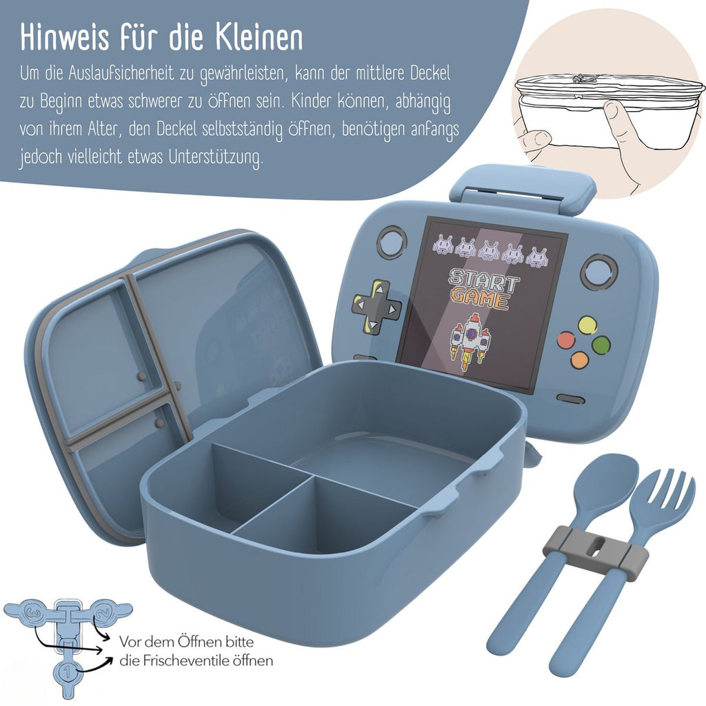 Kinderlunchbox met vakken, licht en lekvrij - Spel Joy&Bloom