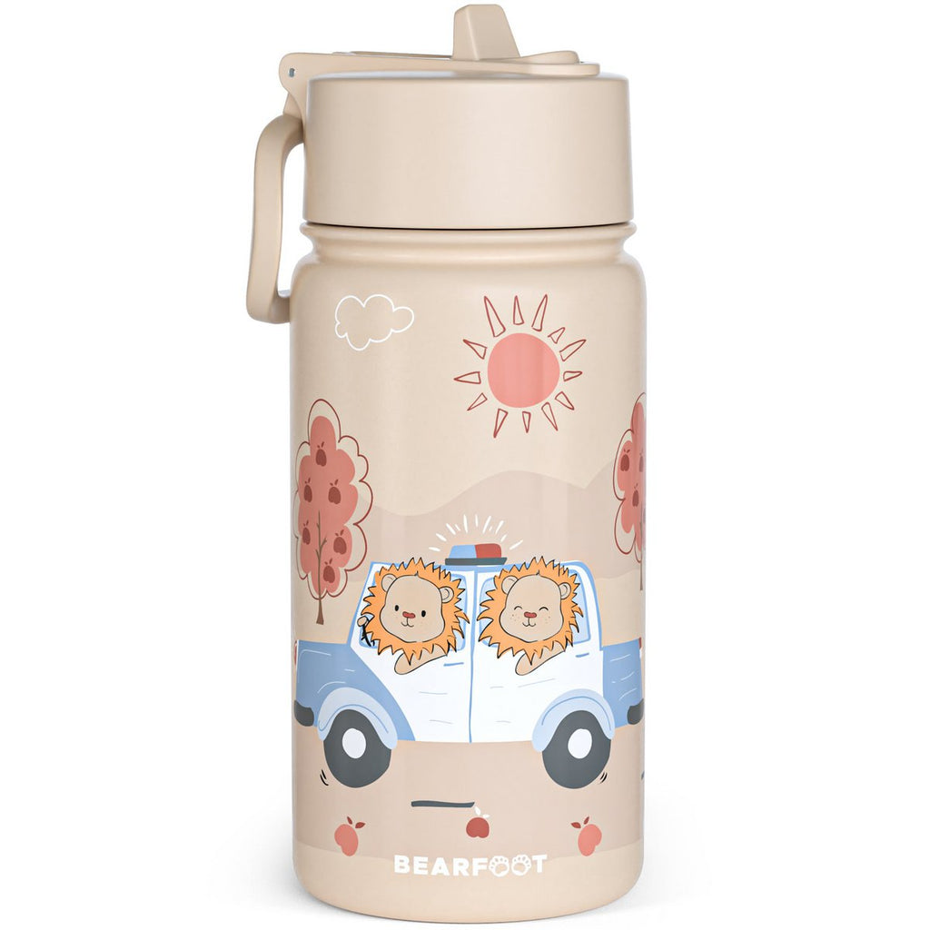 Thermo kinderdrinkfles RVS - politie bruin Joy&Bloom