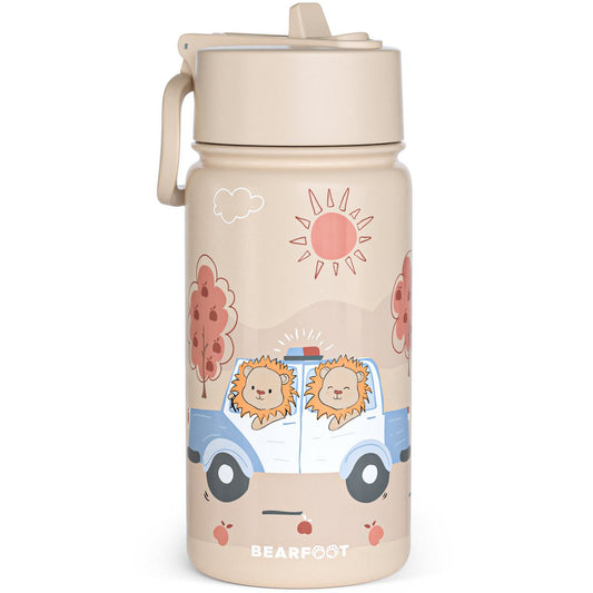 Thermo kinderdrinkfles RVS - politie bruin Joy&Bloom