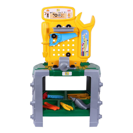 Ogi Mogi kindergereedschapsbank, 33-delige bouwwerkbank met elektrische boormachine Joy&Bloom