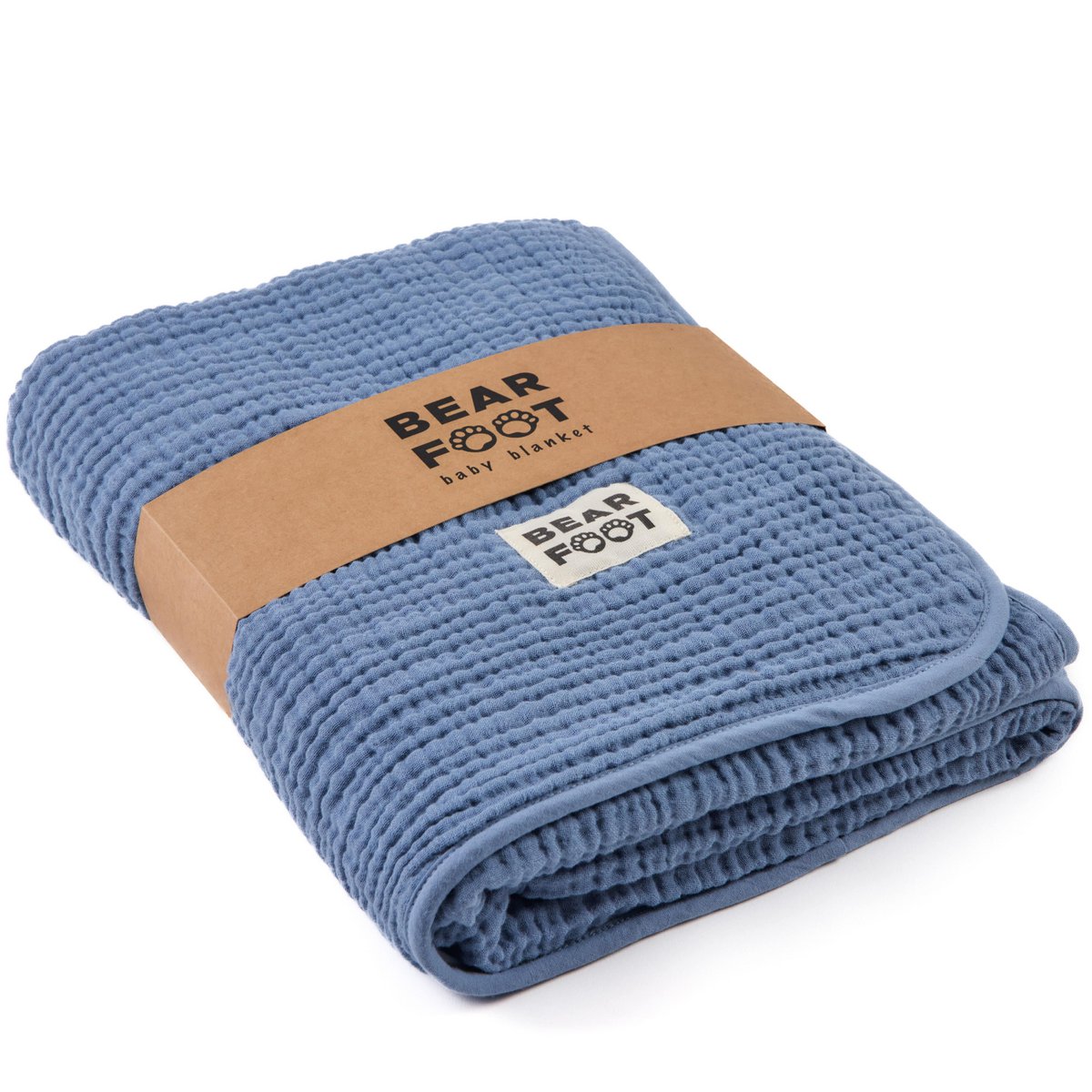 Babydeken mousseline fleecedeken pluizig zacht - blauw Joy&Bloom