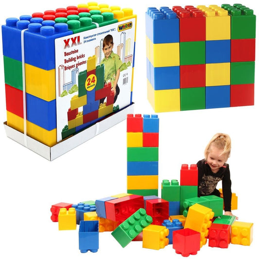 Wader Mega Bouwblokken 24 Stuks Default Title Bouwen Joy&Bloom
