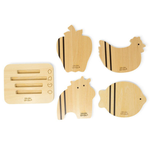 Snijplanken Set met 4 plankjes - Hout Joy&Bloom