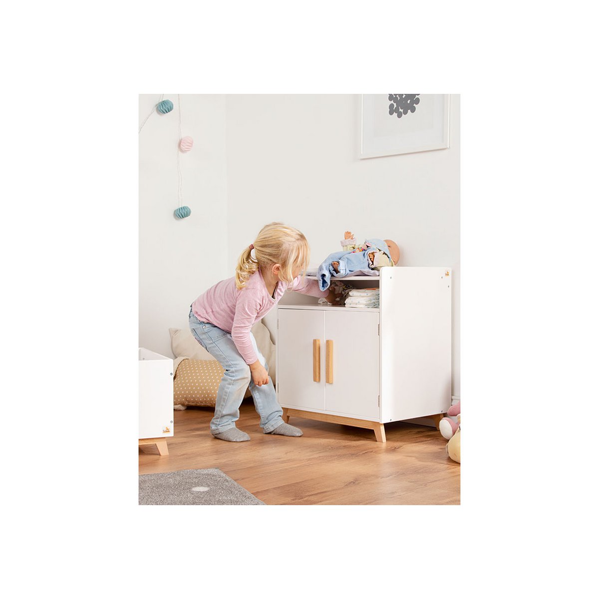 Poppencommode "Marit", 2 delen Poppenspeelgoed Joy&Bloom