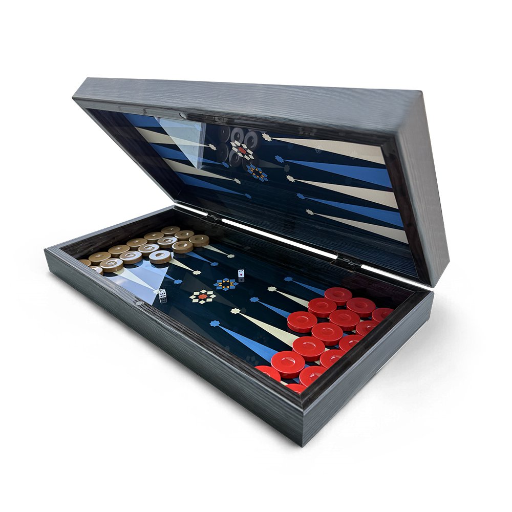 Biggdesign Star Backgammon-set, magnetische sluiting, krasbestendig oppervlak Joy&Bloom