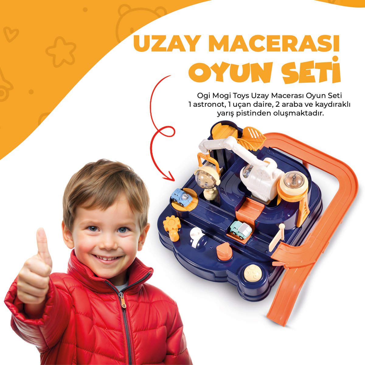 Ogi Mogi Toys ruimteavontuurspeelset met 4 knoppen Joy&Bloom