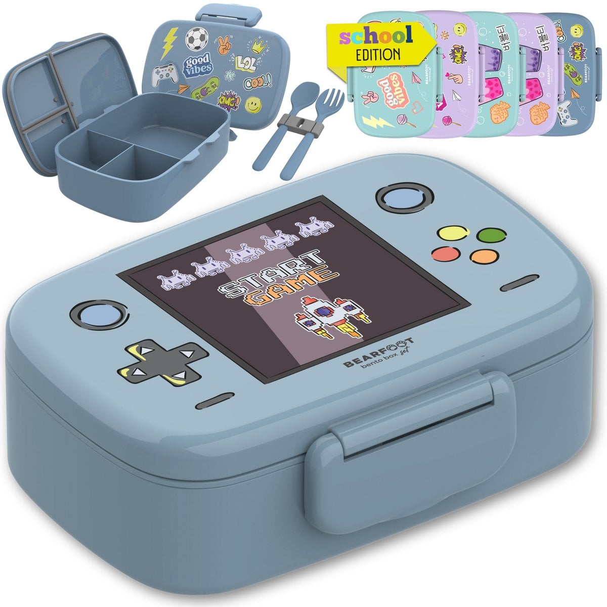 Kinderlunchbox met vakken, licht en lekvrij - Spel Joy&Bloom