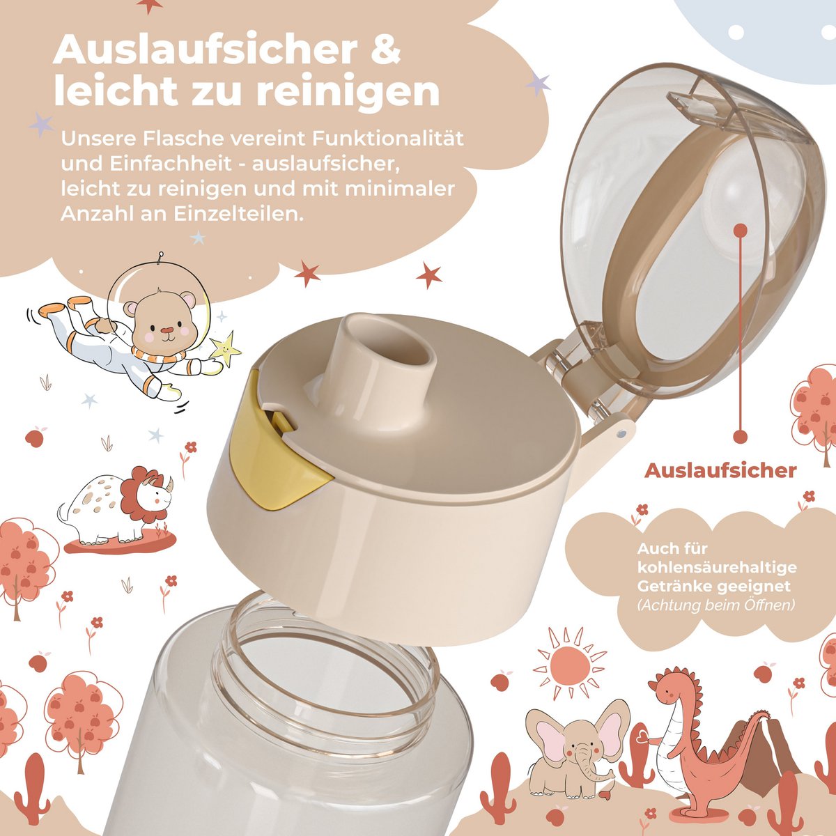 Kinderwaterfles, lichtgewicht waterfles - politieleeuwen Joy&Bloom