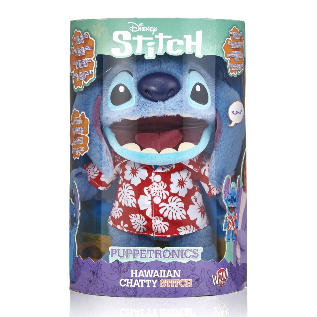 Disney Stitch Hawaiian Chatty Stitch Knuffel 30 Cm + Geluid Knuffels Joy&Bloom