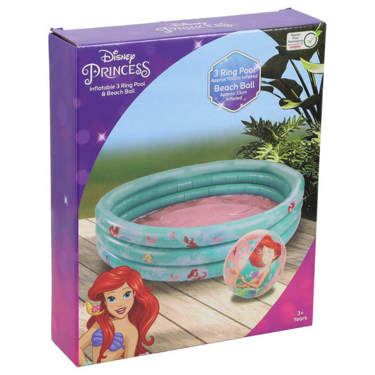 Disney Princess 3 Rings Zwembad Ariel + Strandbal Blauw/Roze Default Title Kinderzwembaden Joy&Bloom