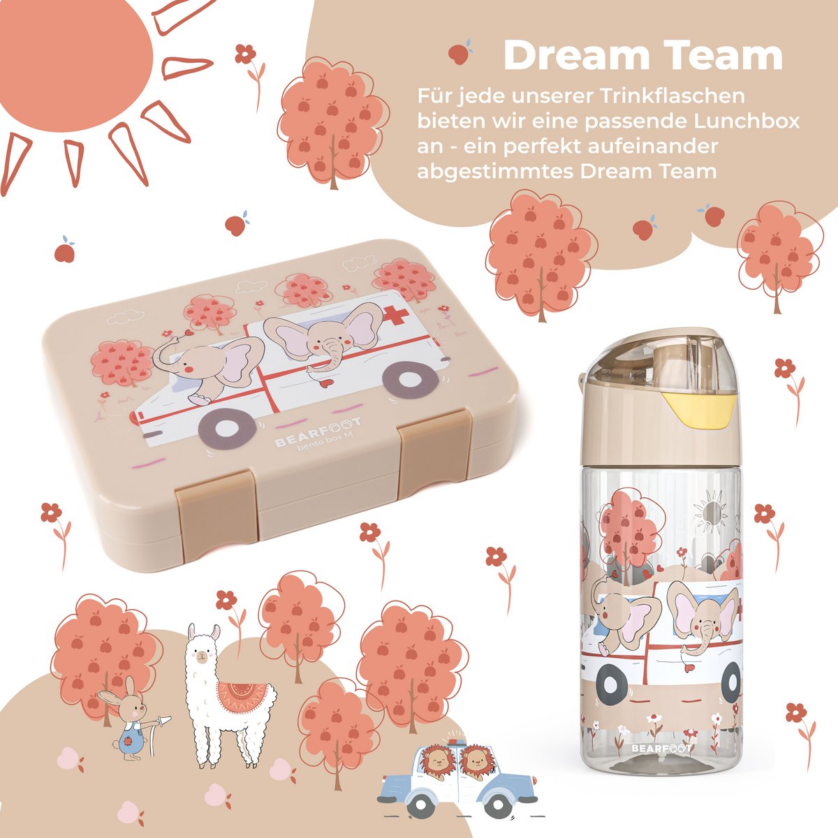 Kinderwaterfles, lichte waterfles - olifanten Joy&Bloom