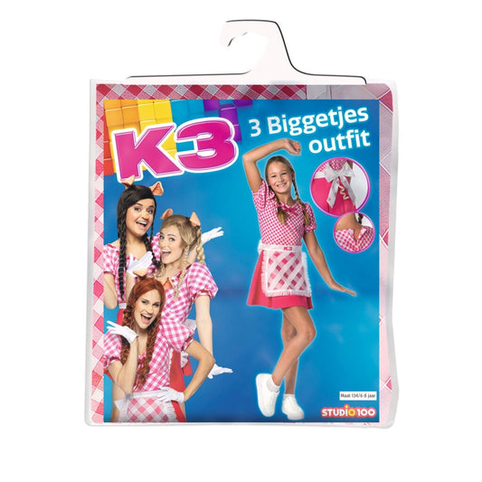 K3 Verkleedjurk 3 Biggetjes Maat 134 Default Title K3 Joy&Bloom
