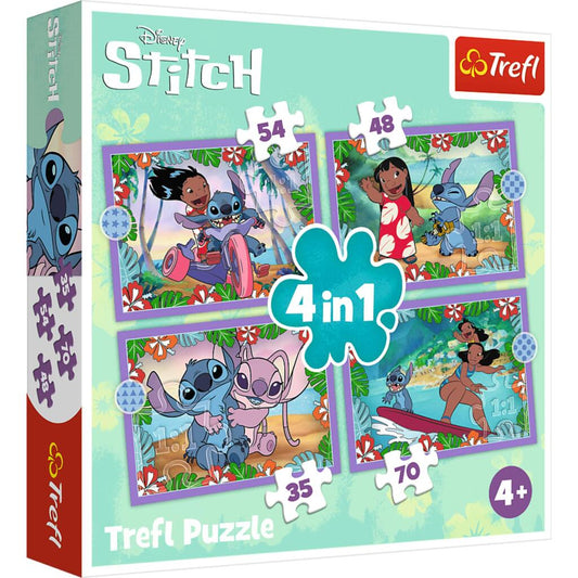 Trefl Disney Stitch 4In1 Puzzel 35-70 Stukjes Default Title Kinderpuzzels Joy&Bloom