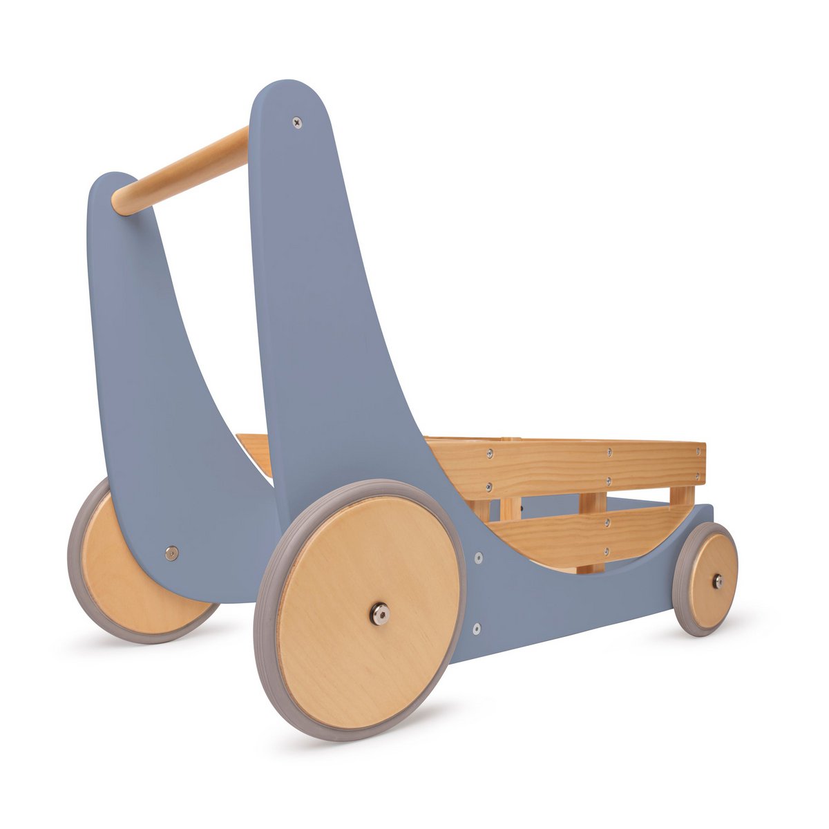 Kinderfeets 2-in-1 houten opbergkar & loopwagen - Slate Blue OP=OP Joy&Bloom
