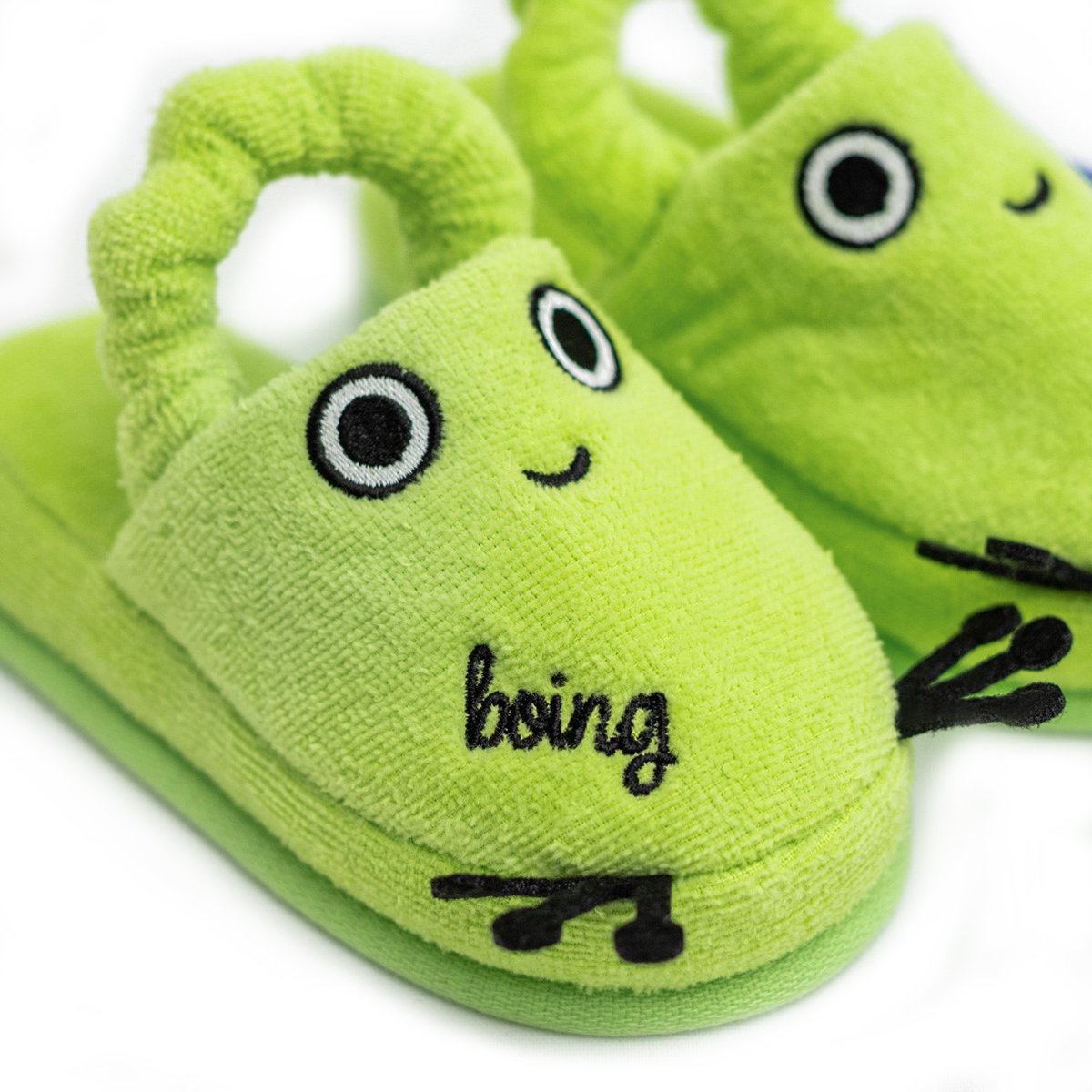 Milk&Moo Cacha Frog peuter kinderpantoffels, %100 katoen, voor huis, bad, binnengebruik Joy&Bloom
