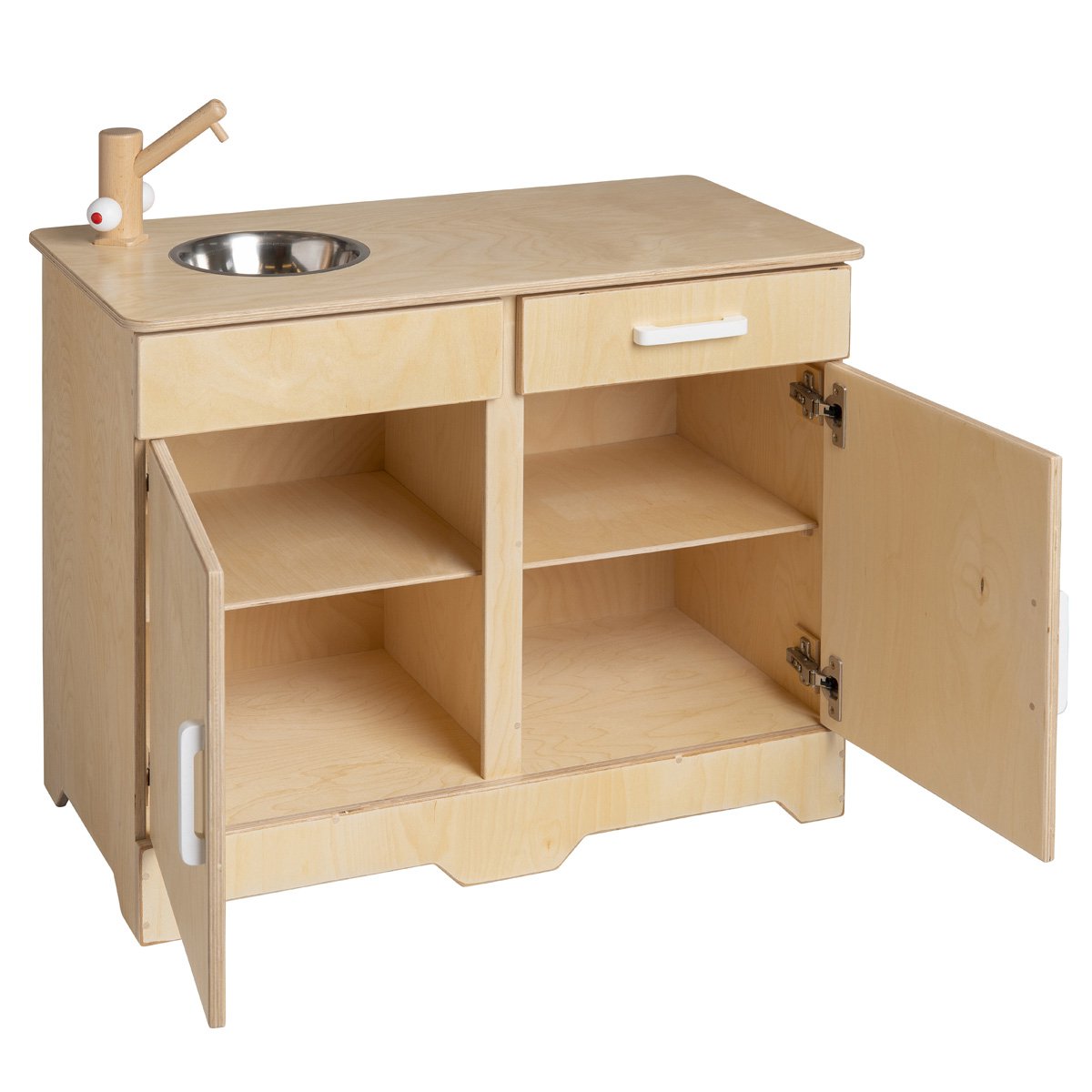 Van Dijk Toys houten speelgoed keuken / keukentje - Naturel met wit (Kinderopvang kwaliteit) Joy&Bloom