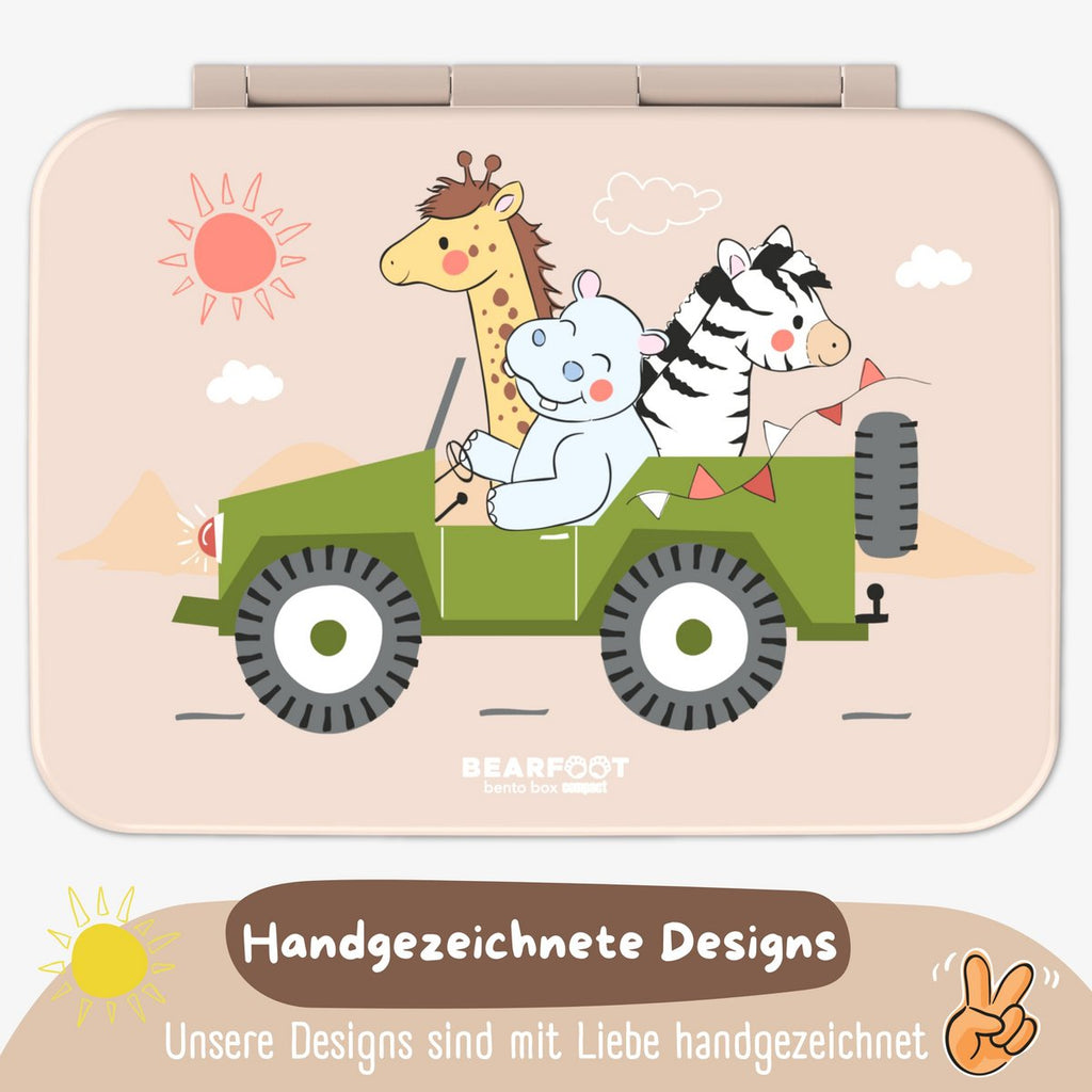 Lunchbox met compartimenten, licht en lek - proof - safari bruin Joy&Bloom