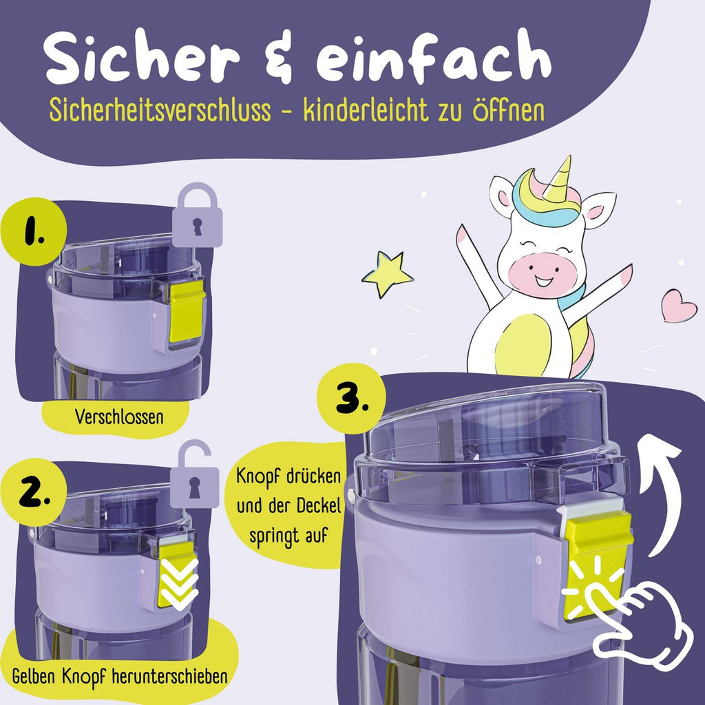 Kinderdrinkfles, 500ml, licht - logo paars Joy&Bloom