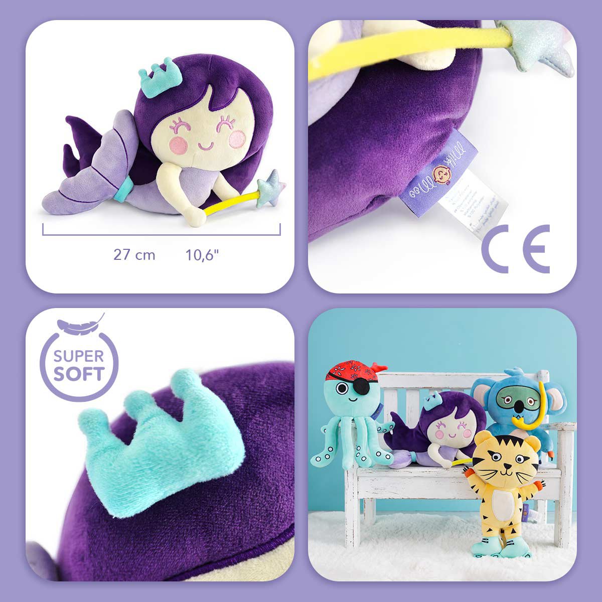 Milk&Moo kleine zeemeermin knuffel Joy&Bloom