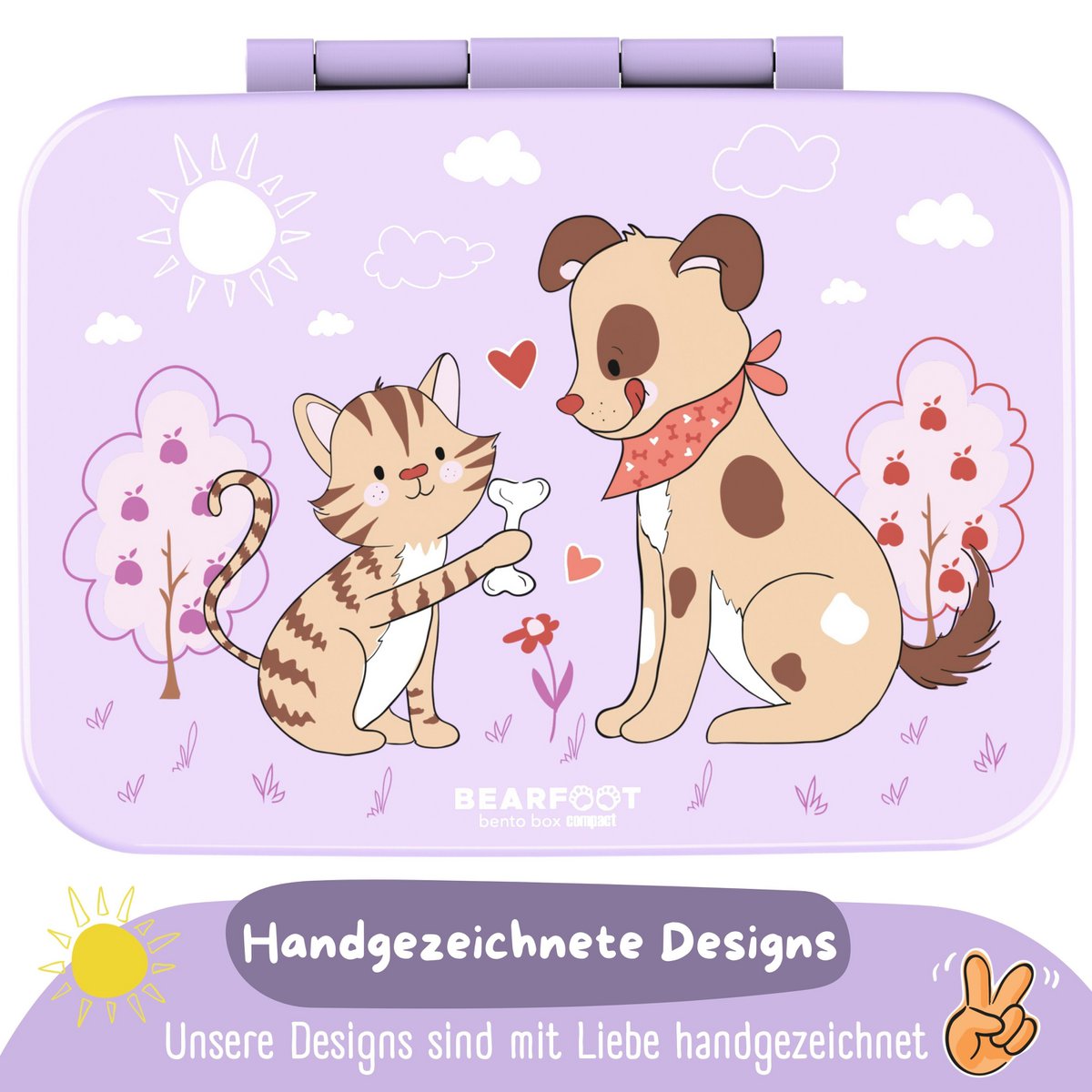 Lunchbox, lek -proof - Dog & Cat Purple