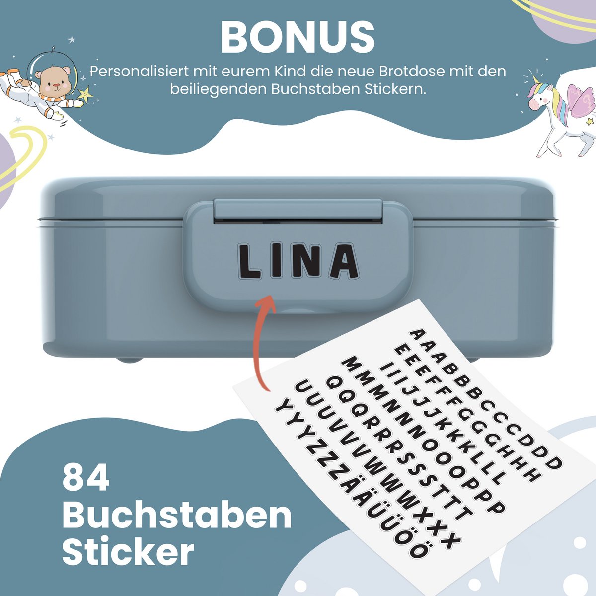 Kinderlunchbox met vakken, licht en lekvrij - hond, cat