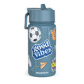 Thermo kinderdrinkfles RVS - sticker paars Joy&Bloom