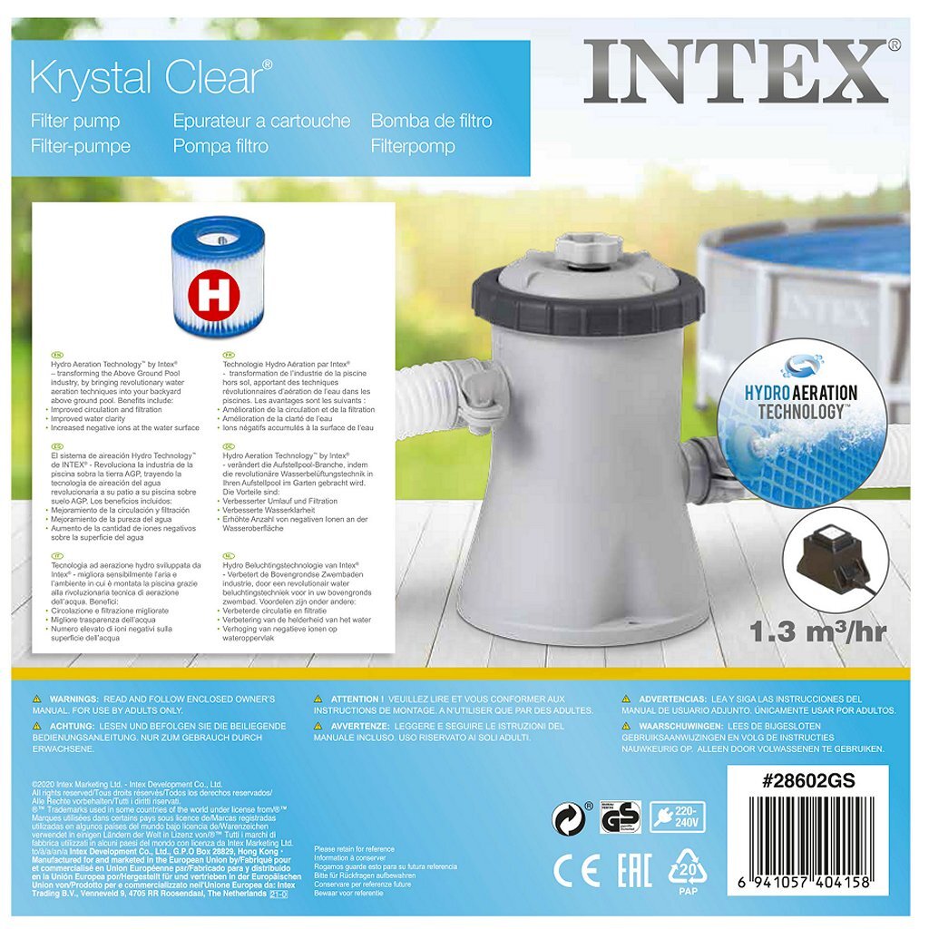 Intex 28602Gs Krystal Clear Filterpomp 1250L 12V Filterpompen Joy&Bloom