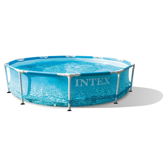 Intex 28208Gn Beachside Metal Frame Zwembad + Filterpomp 305X76 Cm Blauw Default Title Zwembaden Joy&Bloom