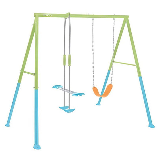 Intex 44120 Schommelset 254X251X211 Cm Blauw/Groen/Oranje Default Title Schommels Joy&Bloom