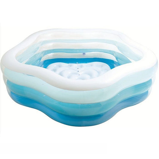 Intex 56495Np Opblaasbaar Zwembad 185X180X53 Cm Blauw/Wit Default Title Zwembaden Joy&Bloom