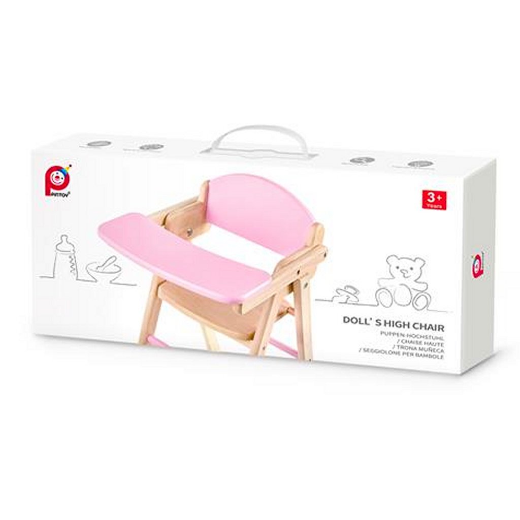 Pintoy Houten Hoge Poppenstoel 60 Cm Poppen Accessoires Joy&Bloom
