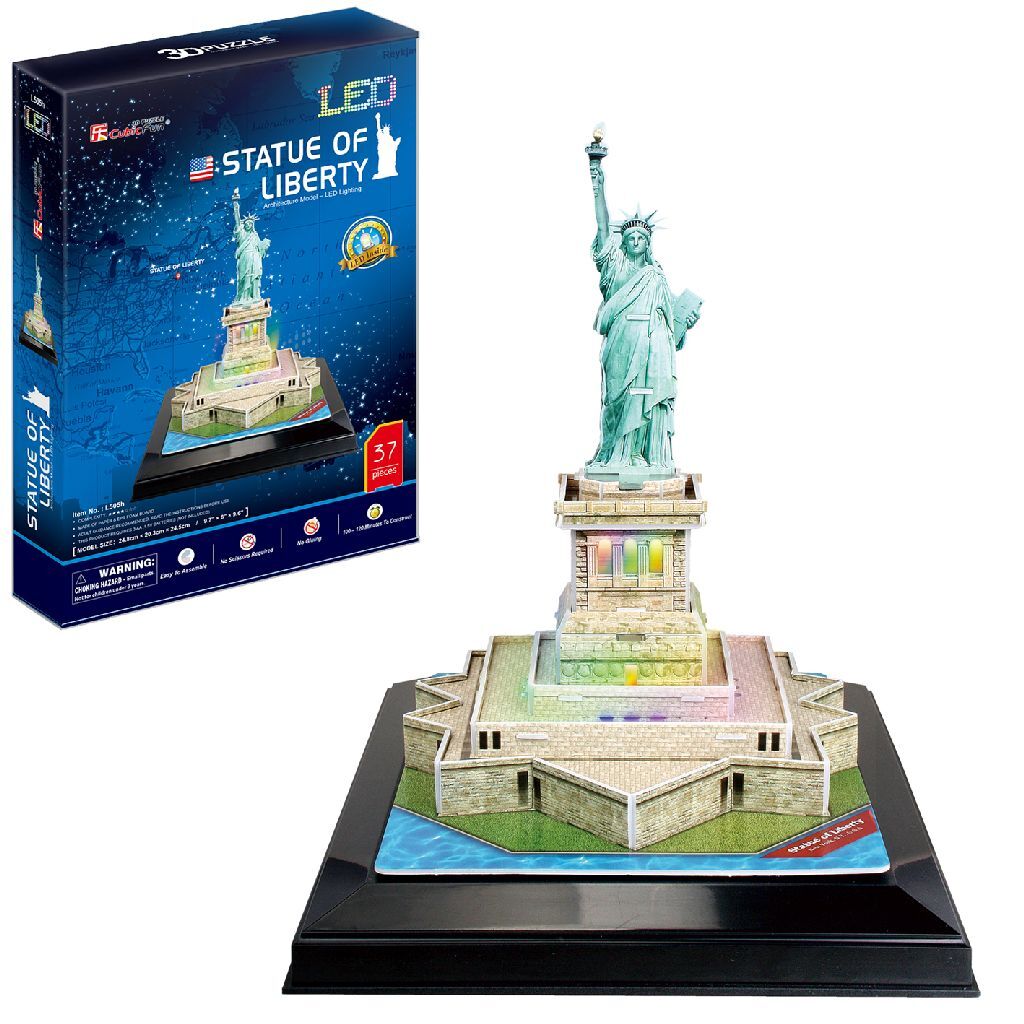 Cubic Fun 3D Puzzel Statue Of Liberty + Led Verlichting 37 Stukjes Default Title 3D Puzzels Joy&Bloom