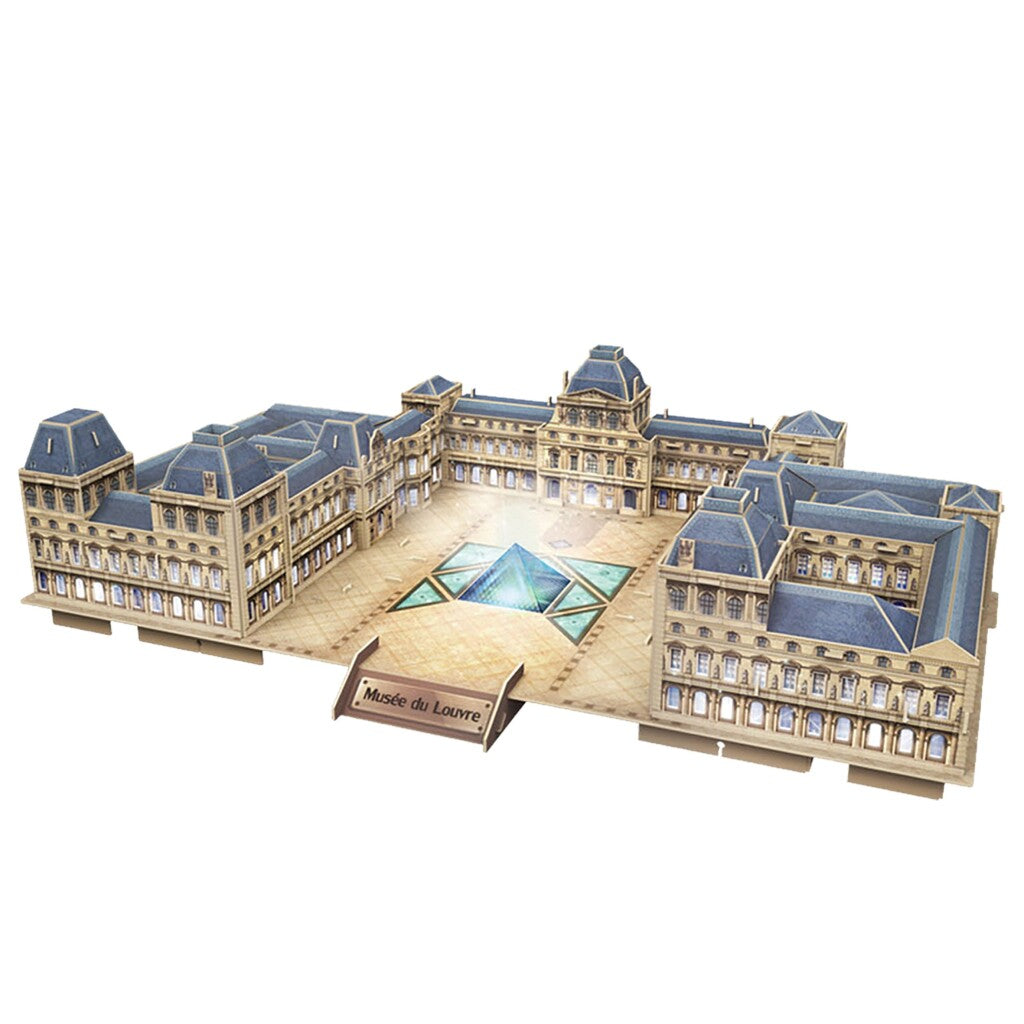 Cubic Fun 3D Puzzel The Louvre + Led Verlichting 137 Stukjes 3D Puzzels Joy&Bloom