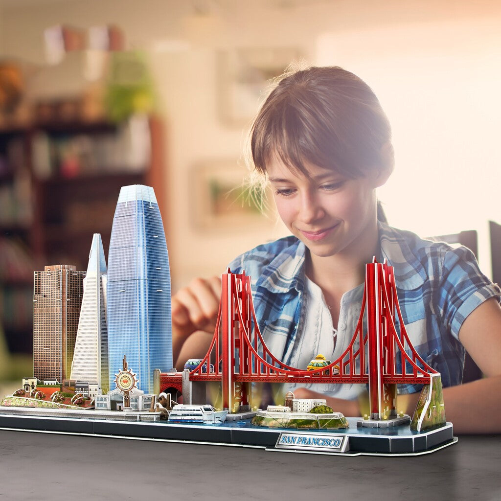 Cubic Fun 3D Puzzel City Line San Francisco + Led Verlichting 90 Stukjes 3D Puzzels Joy&Bloom