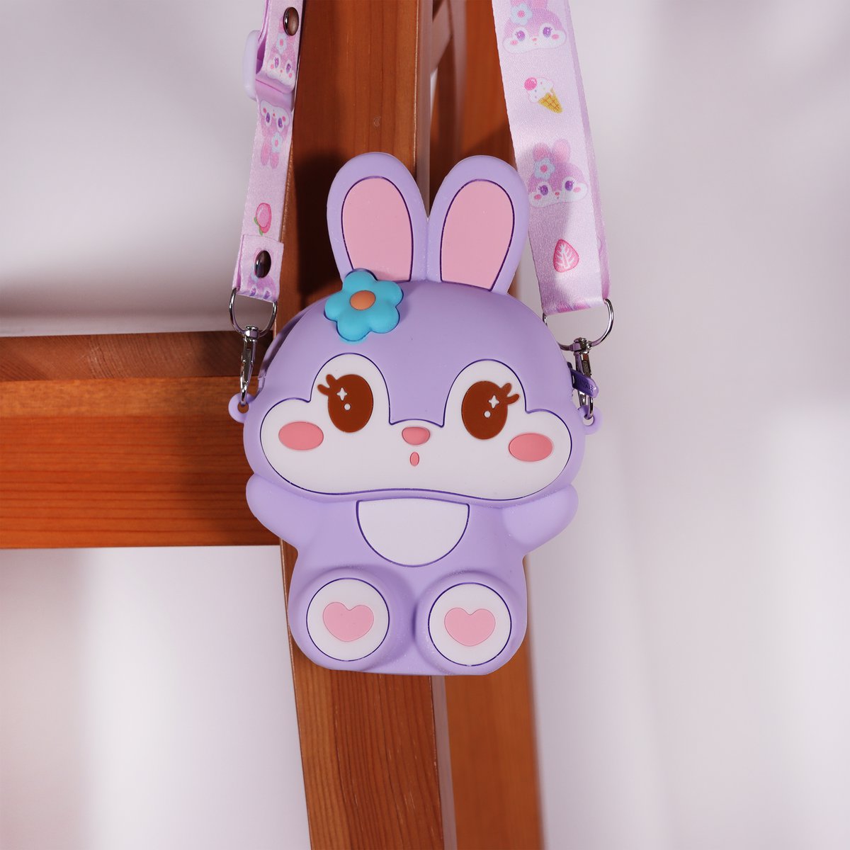 Ogi Mogi Toys Purple Bunny Kleurrijke Ronde Schoudertas Joy&Bloom