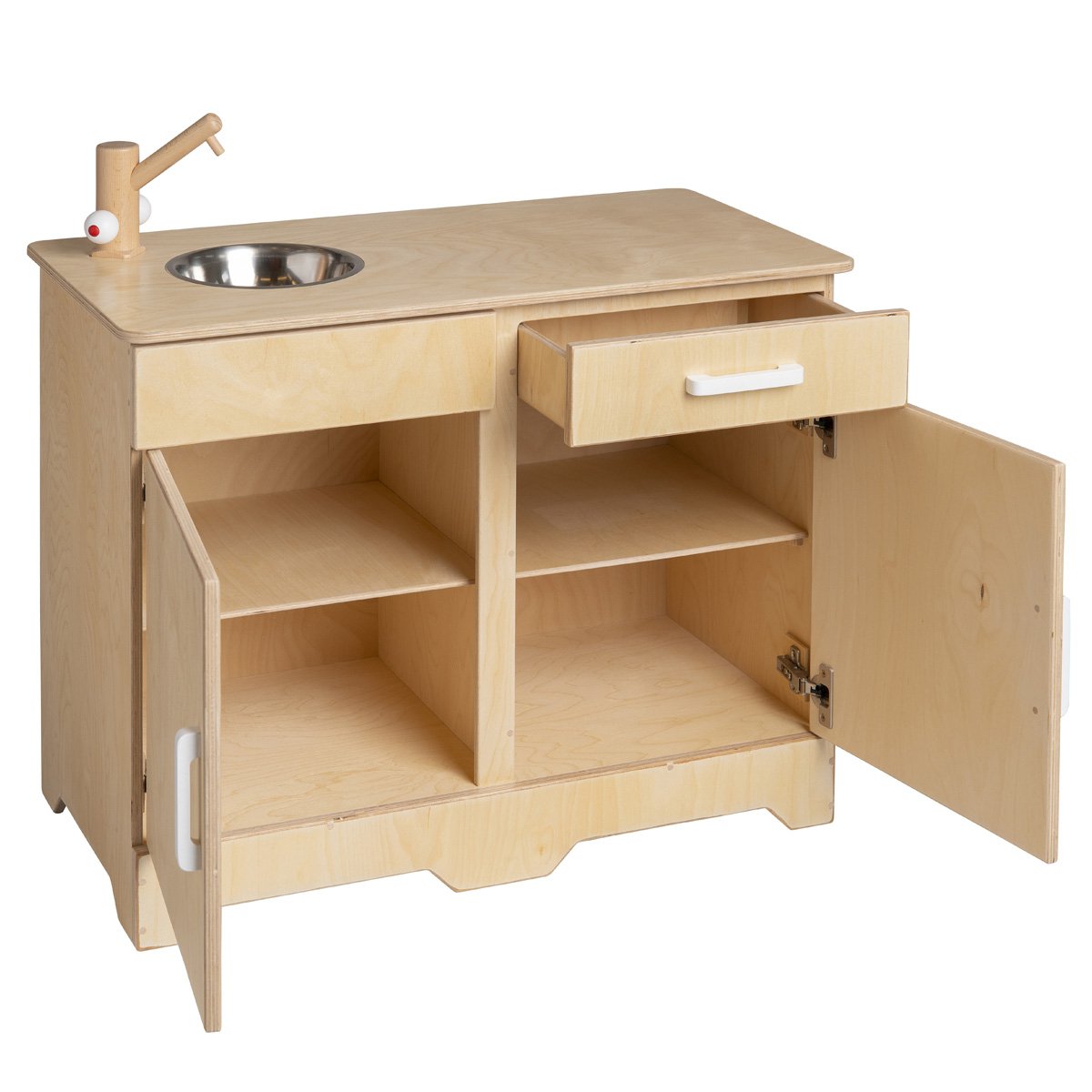 Van Dijk Toys houten speelgoed keuken / keukentje - Naturel met wit (Kinderopvang kwaliteit) Joy&Bloom