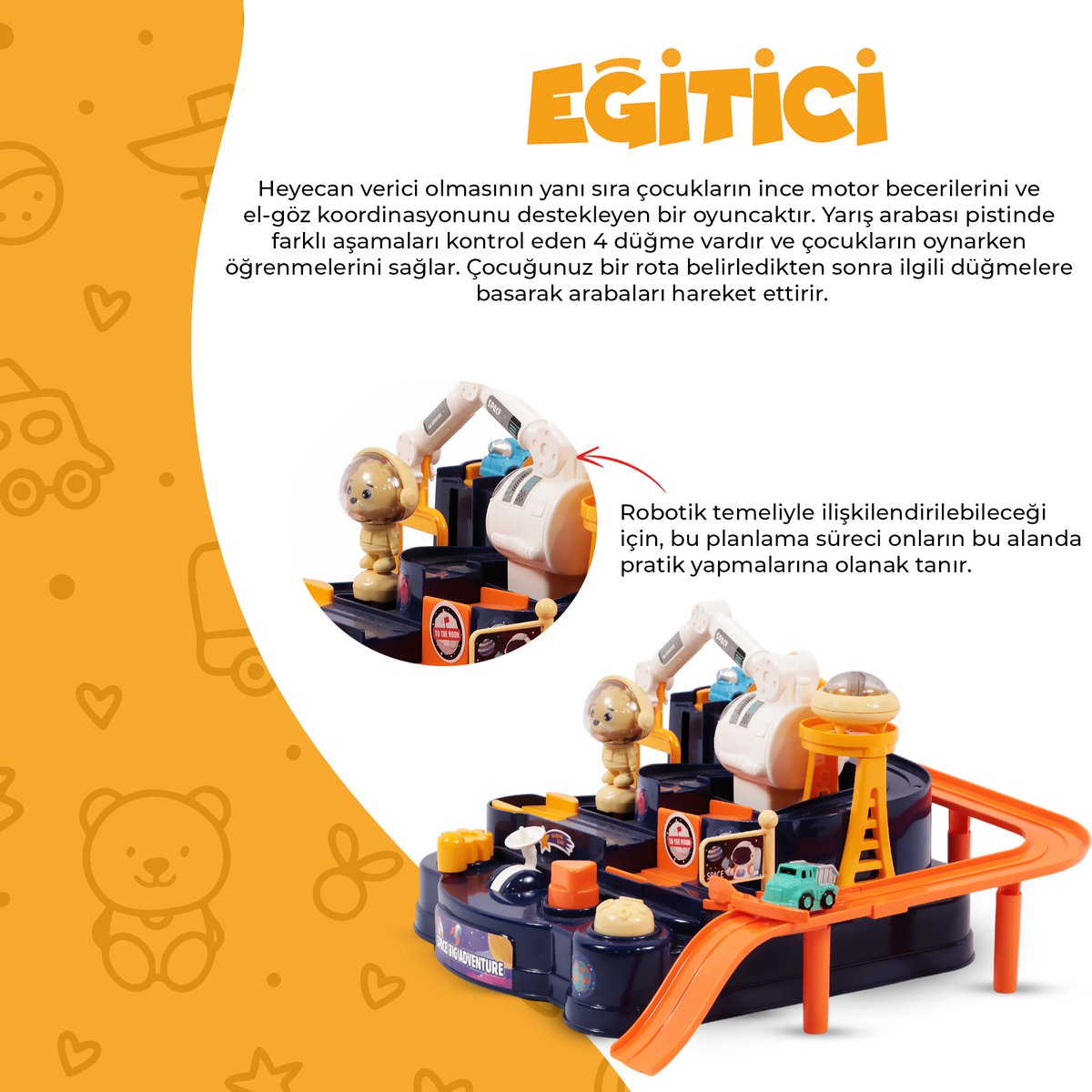 Ogi Mogi Toys ruimteavontuurspeelset met 4 knoppen Joy&Bloom