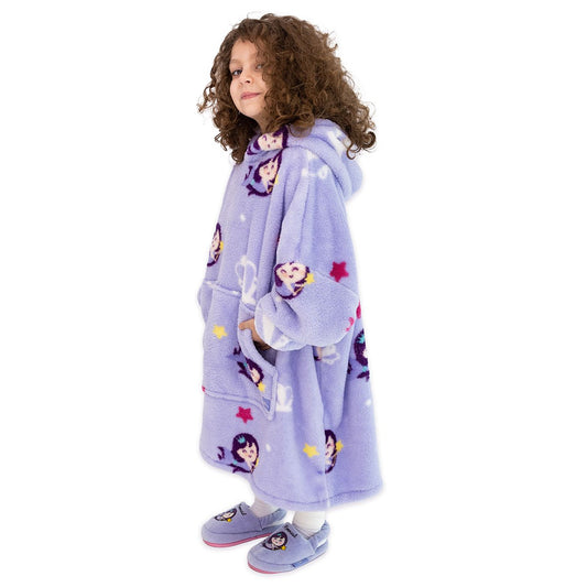 Milk Moo Kleine Zeemeermin Draagbare Deken Hoodie Kinderen Jongens Meisjes Paars Joy&Bloom