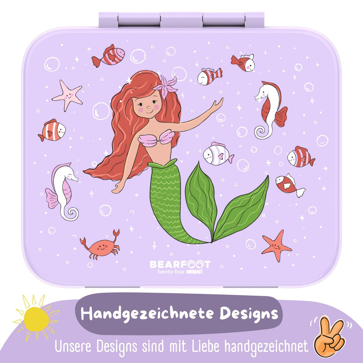 Lunchbox, lek -proof - zeemeermin lila Joy&Bloom
