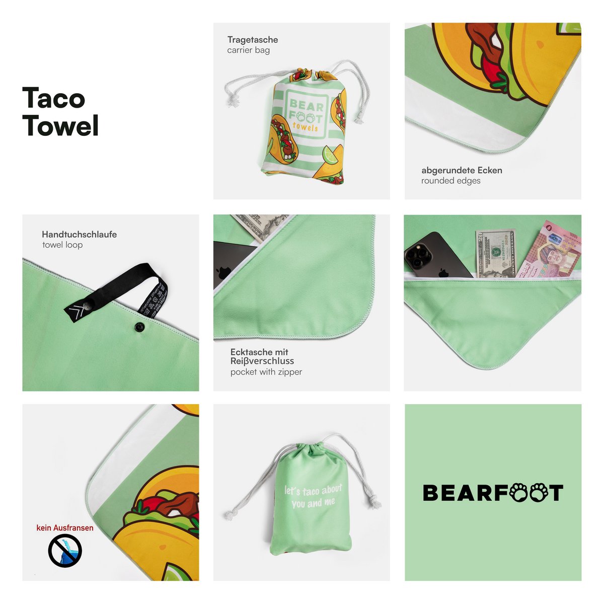 Taco strandlaken - microvezel Joy&Bloom